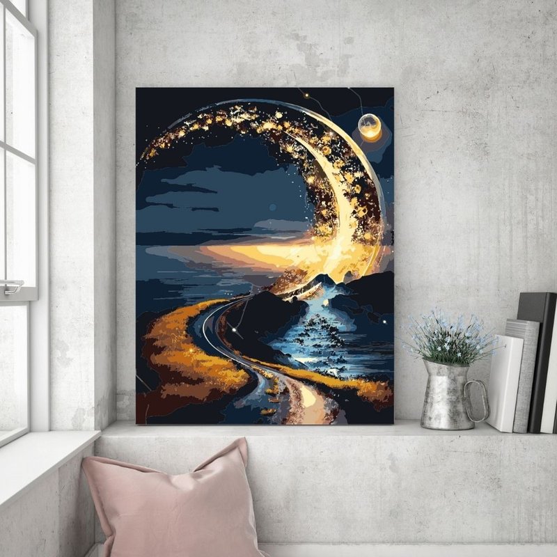 月河天际 创意数字油画 【风景画】 - 插画/绘画/写字 - 其他材质 