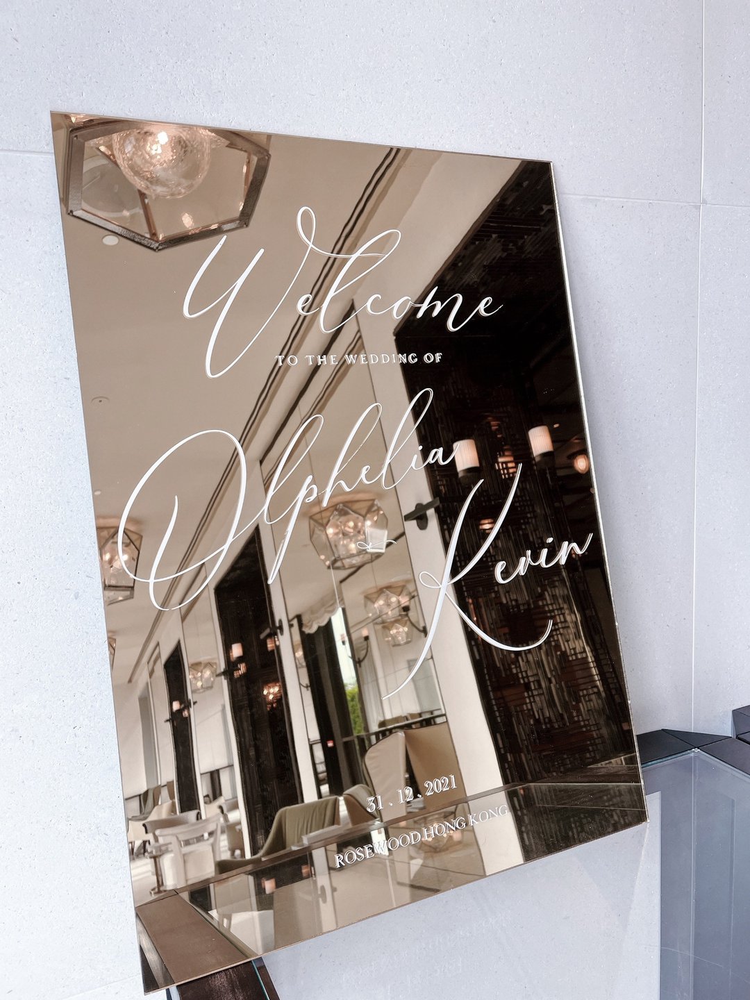 定制 金色镜面婚礼迎宾牌  WEDDING WELCOME BOARD - 画框/相框 - 压克力 金色