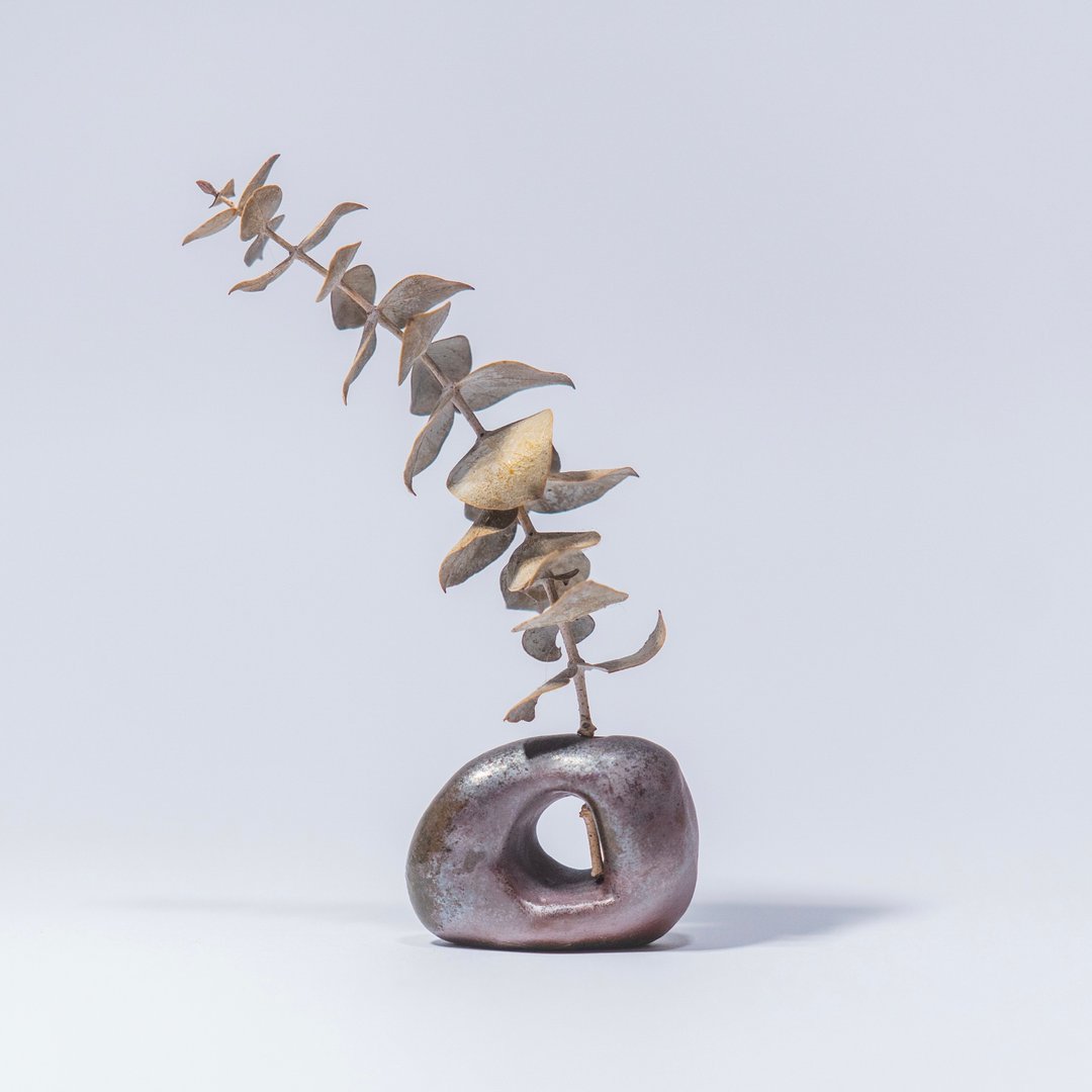 No.55 插花小物| 线香座| 云泥 | 陶瓷 - 香薰/精油/线香 - 陶 咖啡色