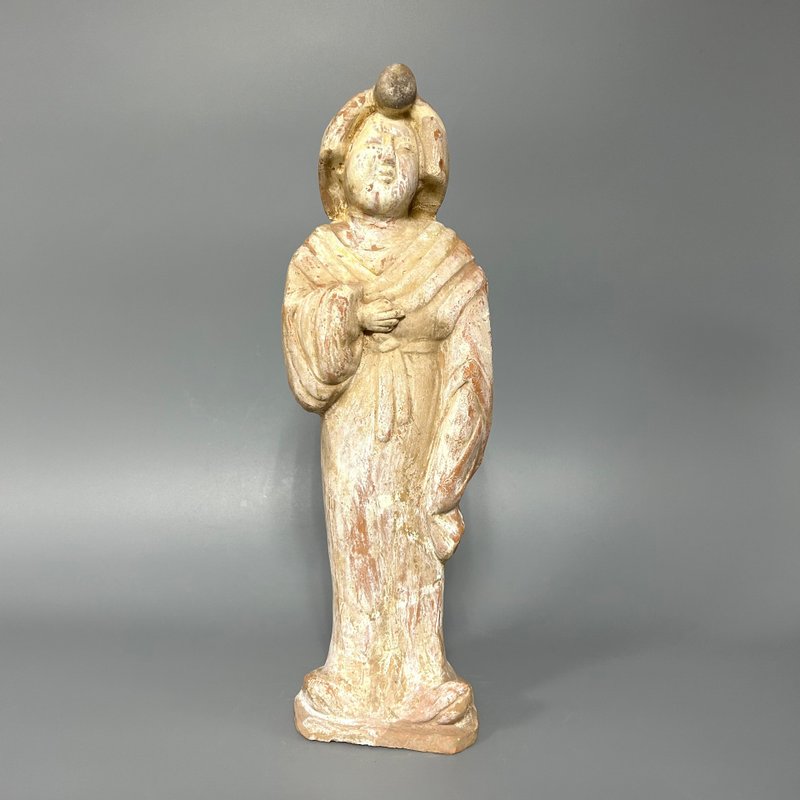 唐三彩女立俑 - 摆饰 - 陶 卡其色