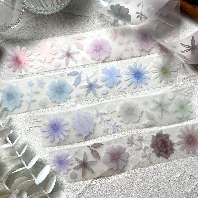 可爱花朵纸胶带 - 贴纸 - 其他材质 咖啡色