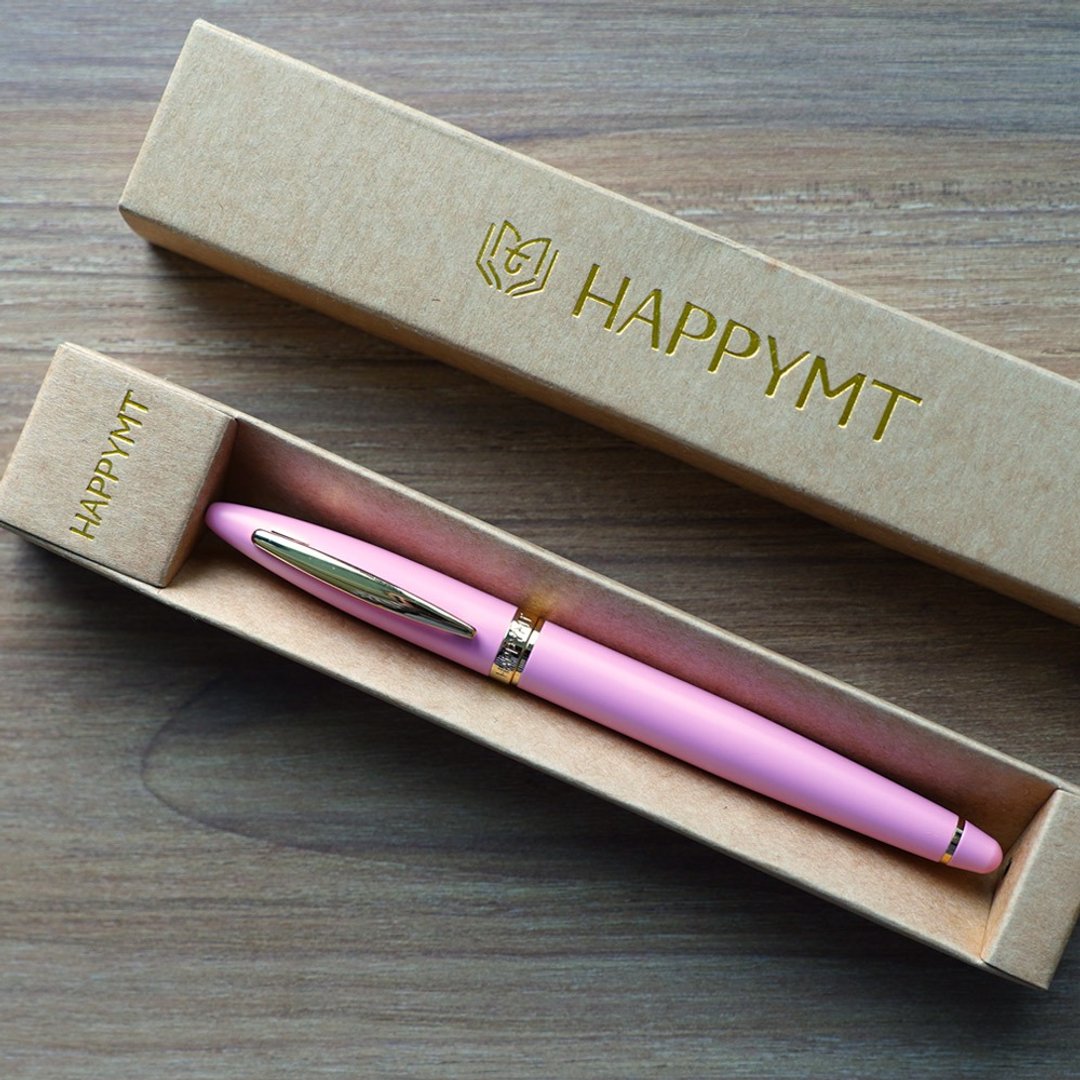 (免费定制化刻字)HAPPYMT开心钢笔-一斥染金夹 - 钢笔 - 铜/黄铜 粉红色