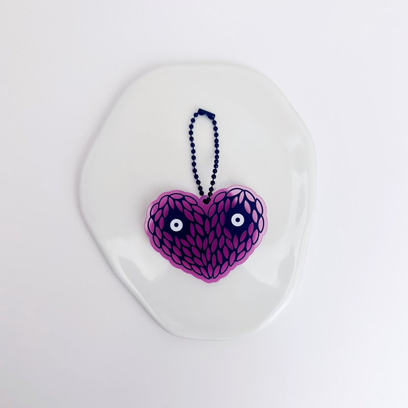 小叶兽-黑色粉红爱心-压克力吊饰 - 吊饰 - 压克力 粉红色