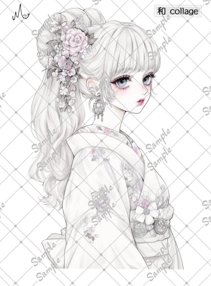 原创人物贴纸 和风系列 期间限定至1月10日 - 贴纸 - 纸 