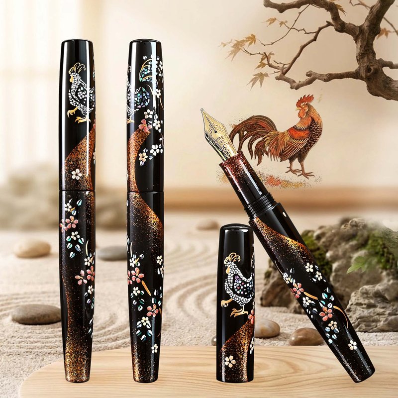 新品【卵壳螺钿 - 金羽报晓】高莳绘 古典工艺 独家设计 气密套钢笔 - 钢笔 - 其他材质 多色