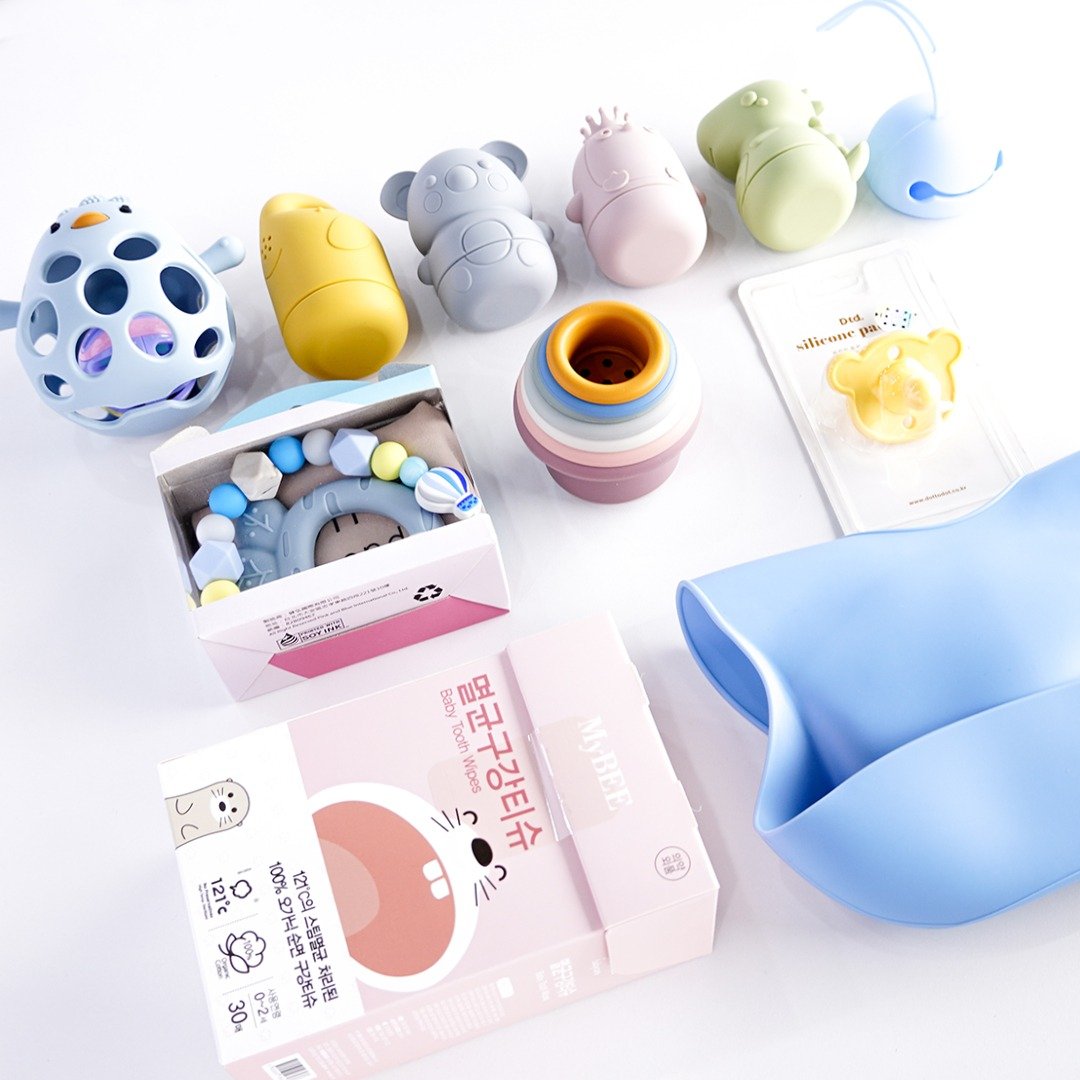 硅胶摇铃小鸡八件套礼盒 - 玩具/玩偶 - 其他材质 多色