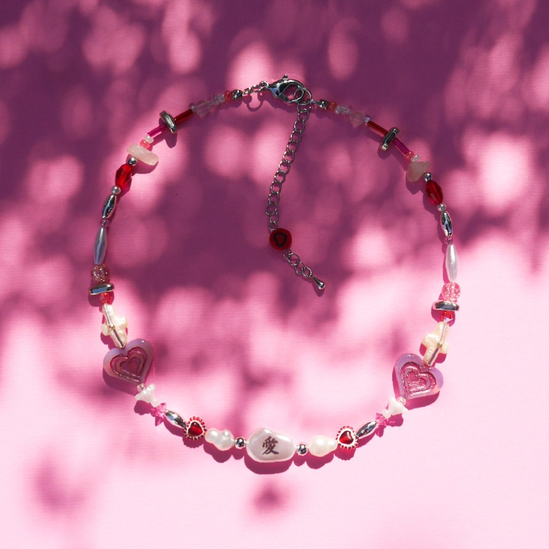爱 Kira-Kira Beaded Choker - 项链 - 树脂 粉红色