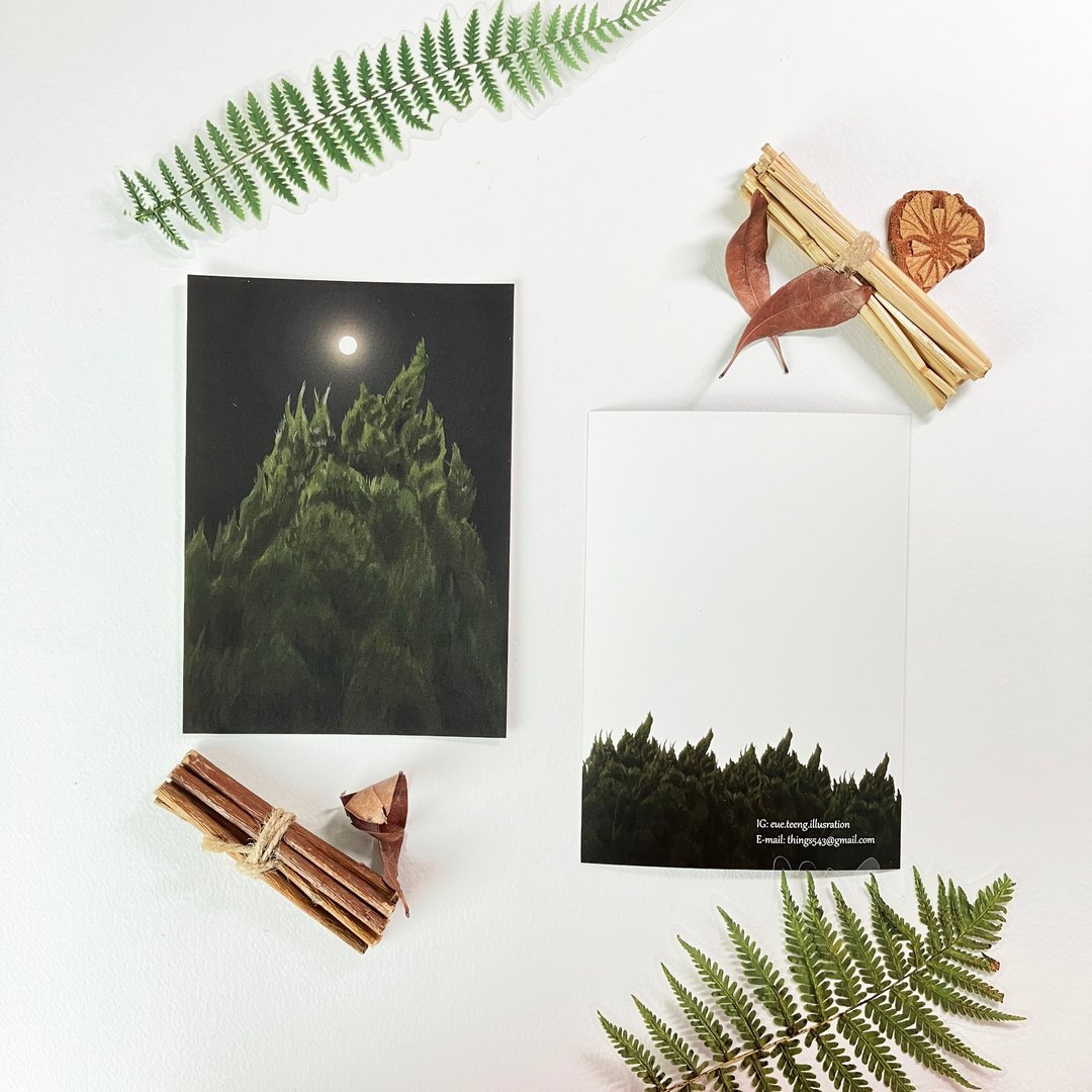 插画卡片-月亮树 - 卡片/明信片 - 纸 黑色