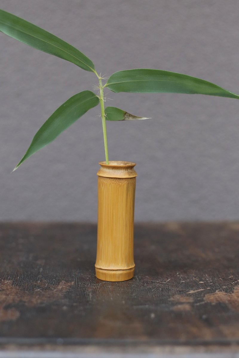 手工打磨 原创竹制品 | 花器 摆件 手把件 | 一物一图 | 陈年老竹 - 花瓶/陶器 - 植物．花 咖啡色