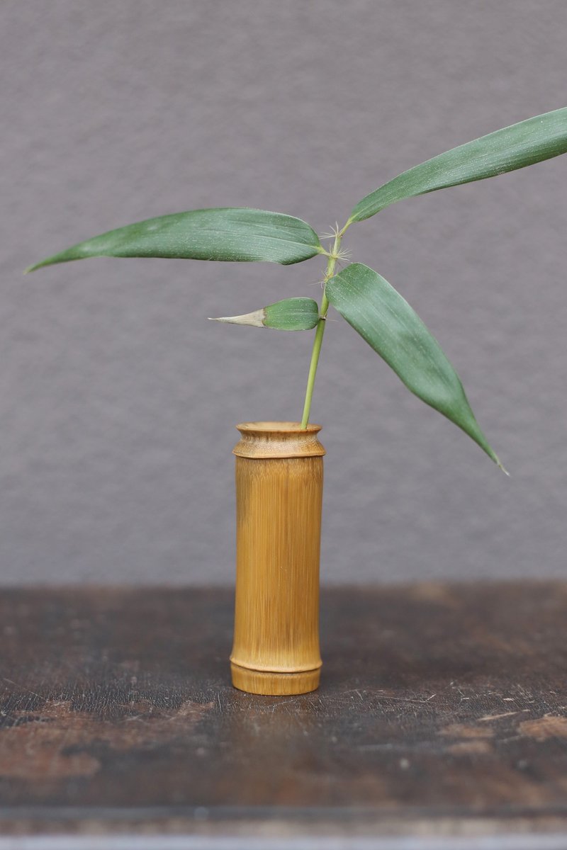 手工打磨 原创竹制品 | 花器 摆件 手把件 | 一物一图 | 陈年老竹 - 花瓶/陶器 - 植物．花 咖啡色