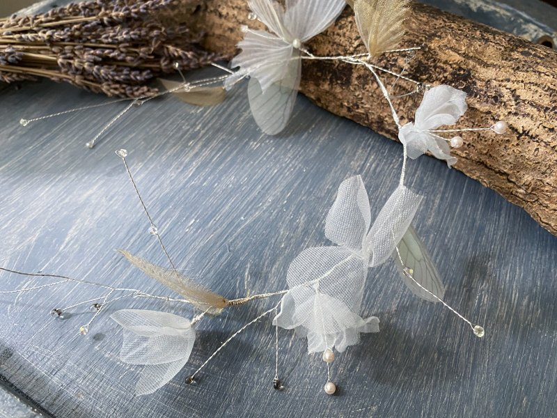 手工新娘饰品 梦境 纱花花冠 - 发饰 - 其他材质 