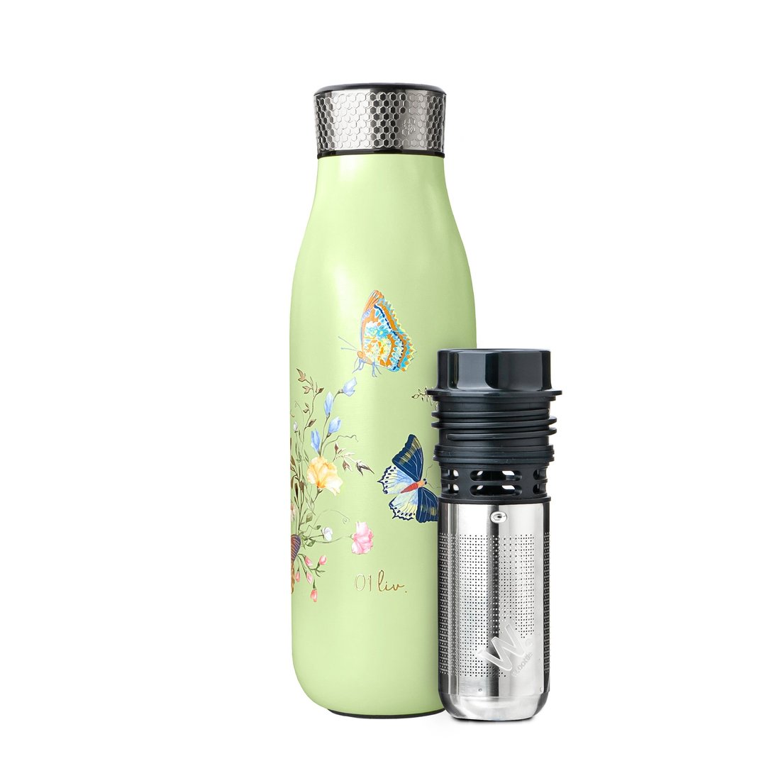 01LIV x wbottle 500ml不锈钢双层真空防漏保温瓶环保杯蝴蝶蜂鸟 - 保温瓶/保温杯 - 不锈钢 多色