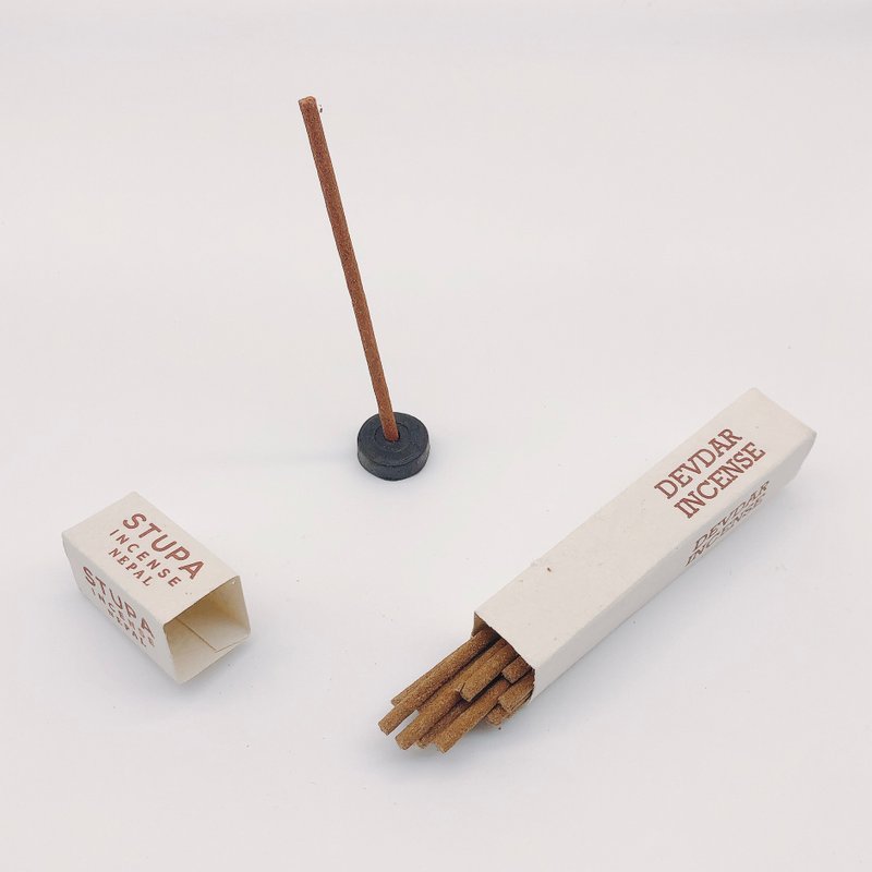 天然草本香氛 尼泊尔Stupa 筒装线香 - 神木 Devdar - 香薰/精油/线香 - 浓缩/萃取物 粉红色