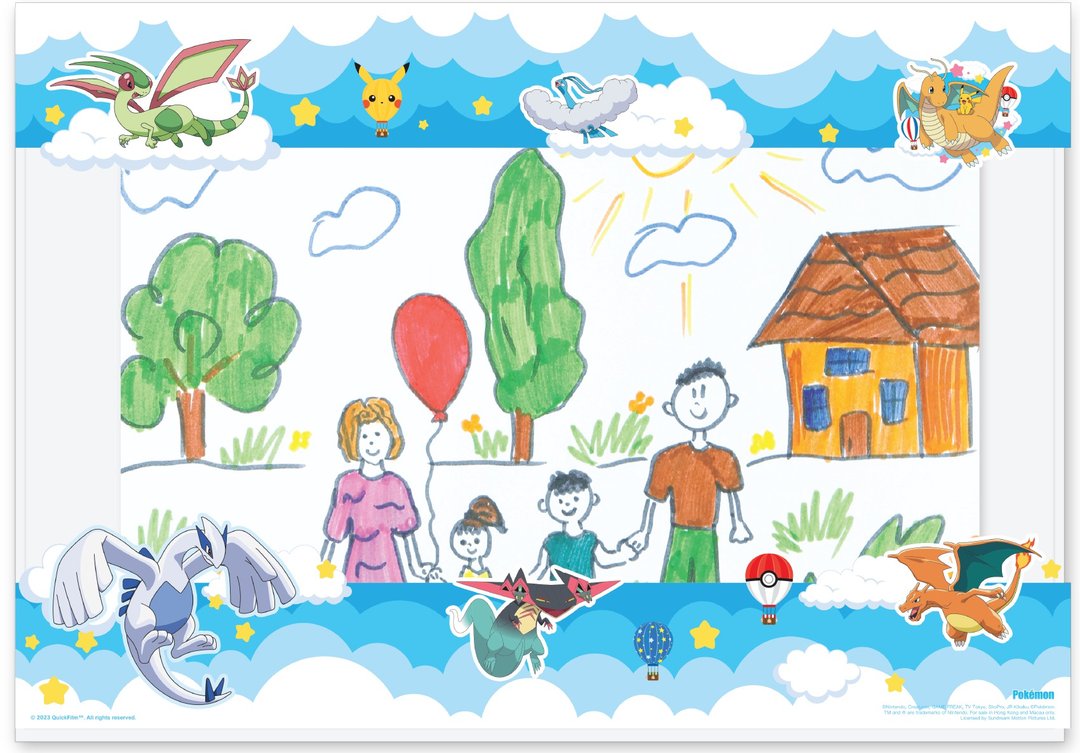 QuickFilm 静电无痕透明贴 – A4 (Pokémon) SKY - 画框/相框 - 塑料 透明