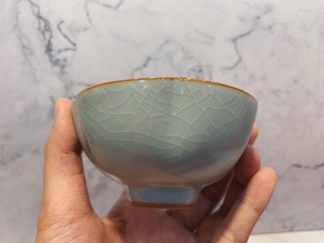 台湾汝窑大师林德丰 - 汝窑锦花杯(现货+预购) - 其他杯子 - 陶 蓝色