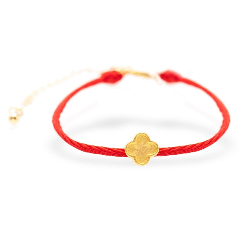 【童乐绘金饰】童心弦系列 小云朵 亲子款红绳手链 约重0.02钱 - 满月礼盒 - 24k 金 红色