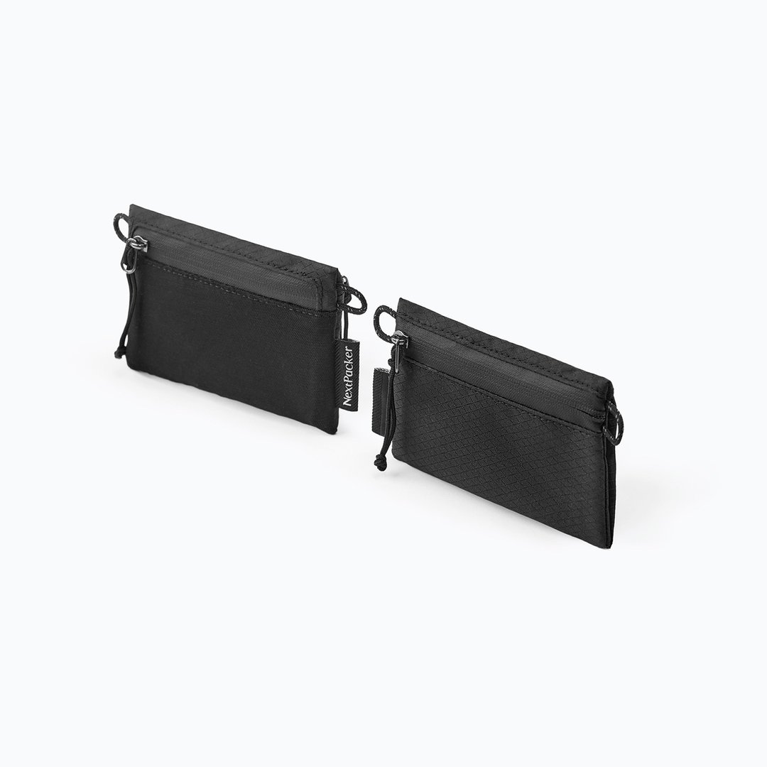NextPacker 小物卡包Mini 双拉链设计 适用于16张卡 钥匙 AirPods - 零钱包 - 聚酯纤维 白色