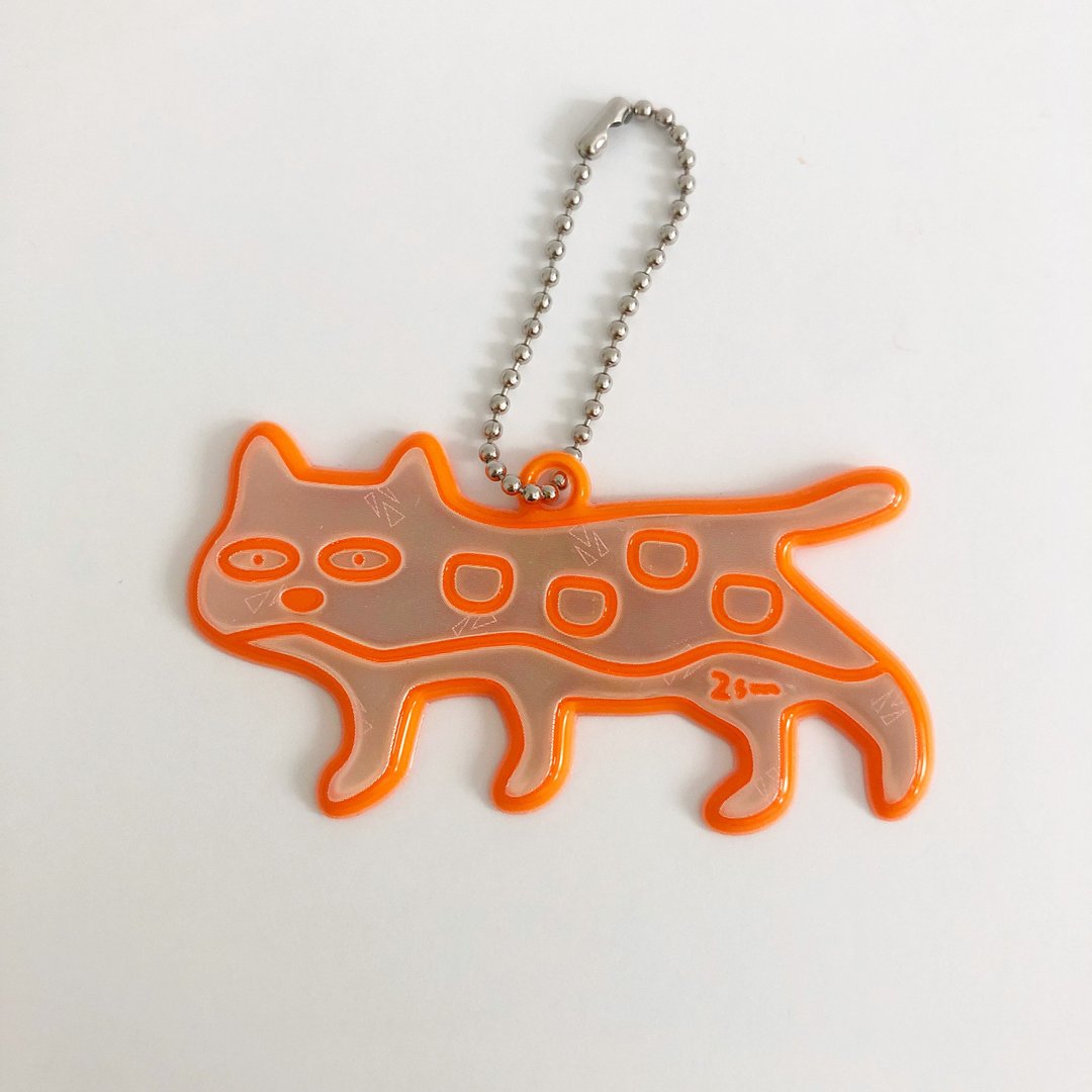 Cat reflector (orange) - 钥匙链/钥匙包 - 其他材质 橘色