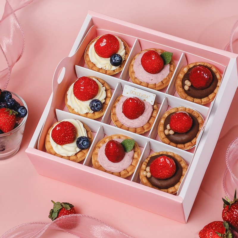 (已售完)多茄米拉│小草莓塔(九宫格) | 草莓季 - 蛋糕/甜点 - 新鲜食材 红色