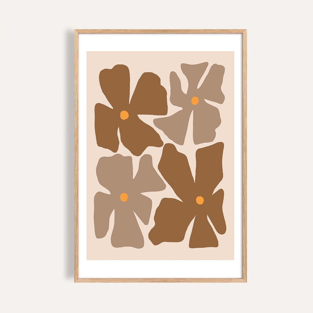 焦糖花影 Caramel Botanica / 抽象植物挂画 / 餐厅挂画 无框画 - 海报/装饰画/版画 - 纸 