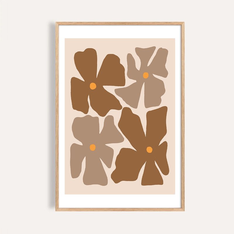 焦糖花影 Caramel Botanica / 抽象植物挂画 / 餐厅挂画 无框画 - 海报/装饰画/版画 - 纸 