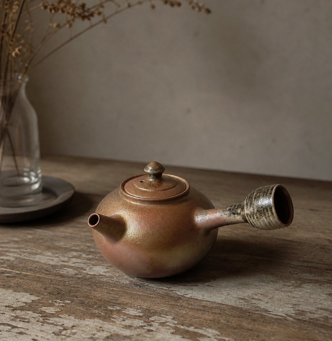 柴烧金彩玫瑰金茶壶 / 小平凡手作 - 茶具/茶杯 - 陶 