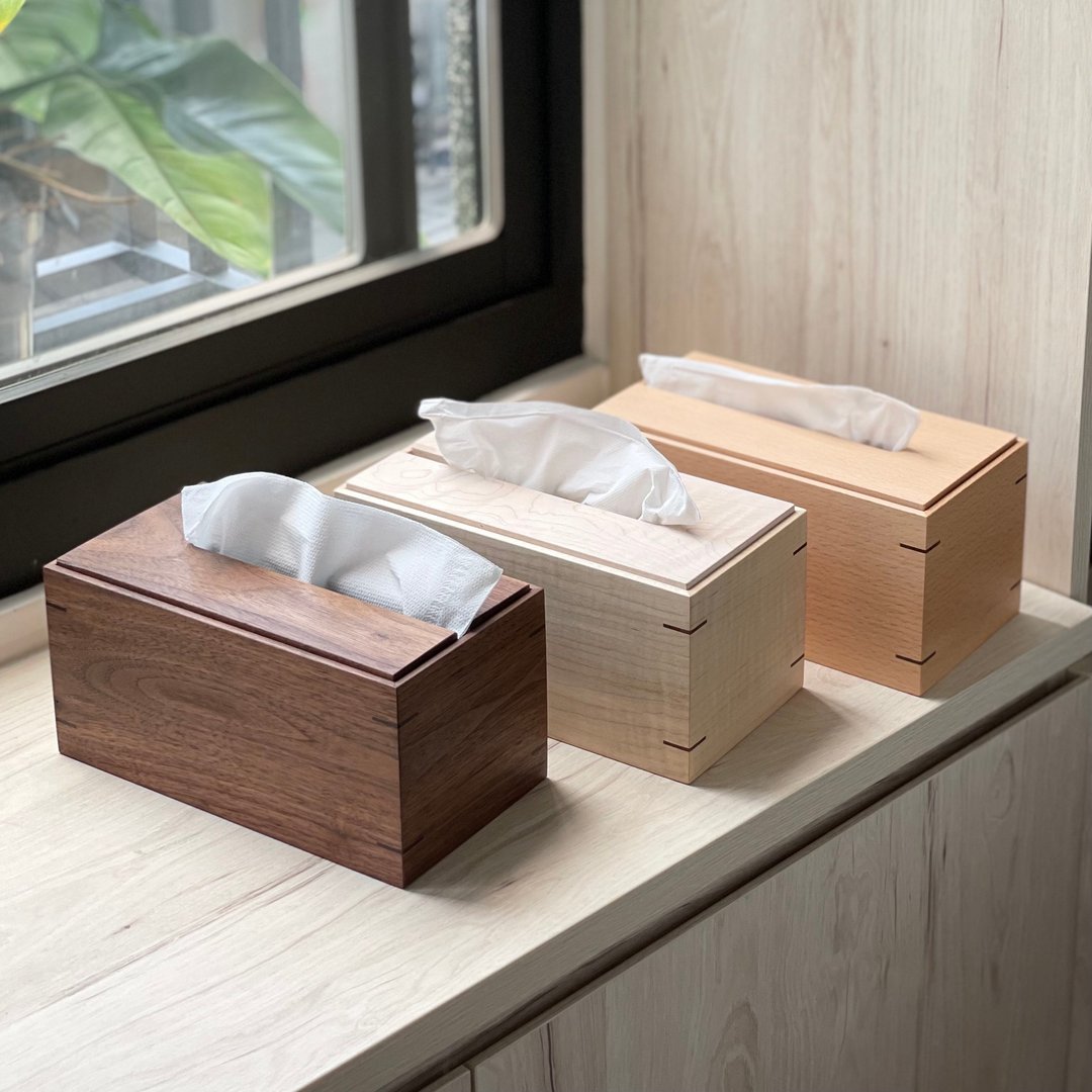 原木-简约好抽面纸盒│附可手写设计卡片 - 收纳用品 - 木头 咖啡色