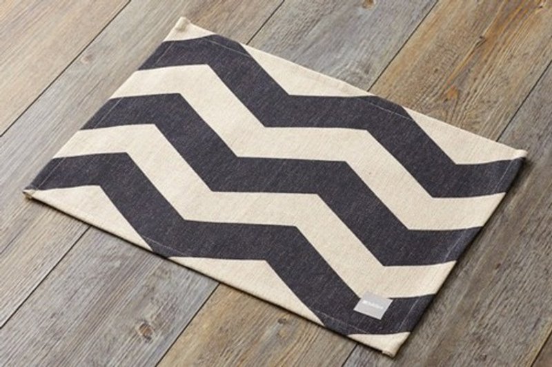Placemat Scandinavian Design Black Chevron 2-Pack Natural Linen 45 × 32cm jubileeteatoweltt016 - 杯垫 - 棉．麻 
