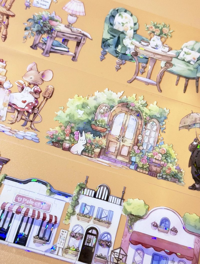 桑格奇遇 PET 纸胶带 贝壳光 - 纸胶带 - 其他材质 多色