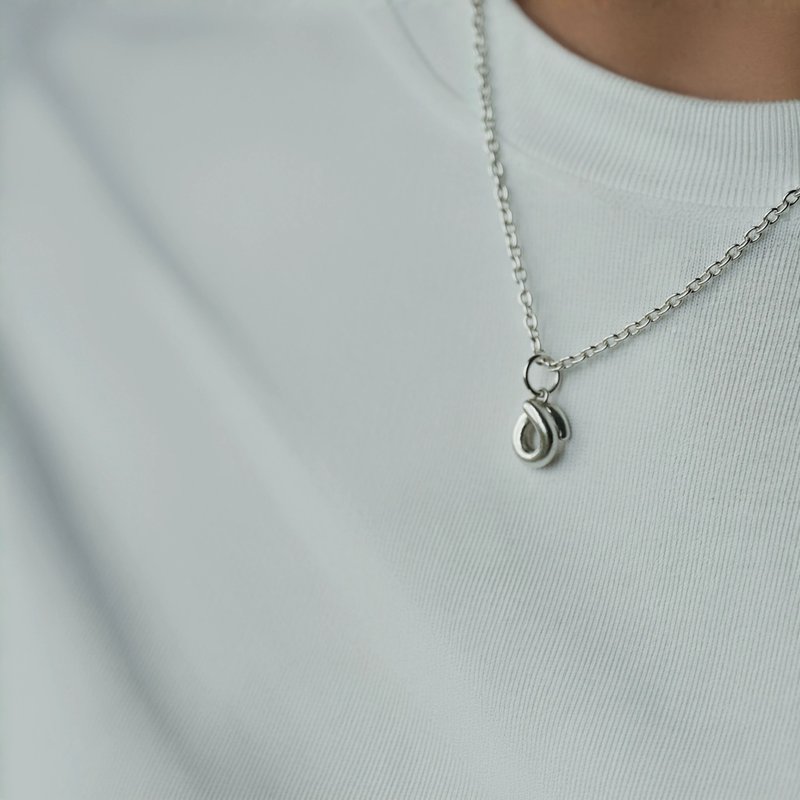 圆润手感【DOUBLE】999纯银_项链吊坠_银黏土 - 项链 - 纯银 银色