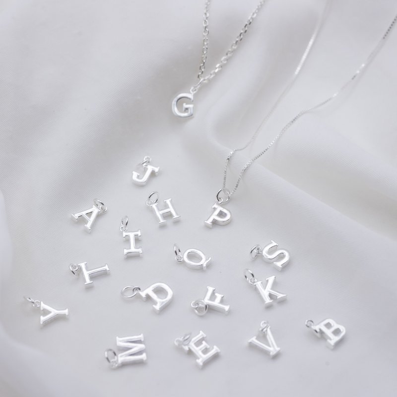 Pinkoi独家贩售 925纯银定制化项链 英文字母项链 礼物推荐 - 项链 - 纯银 银色