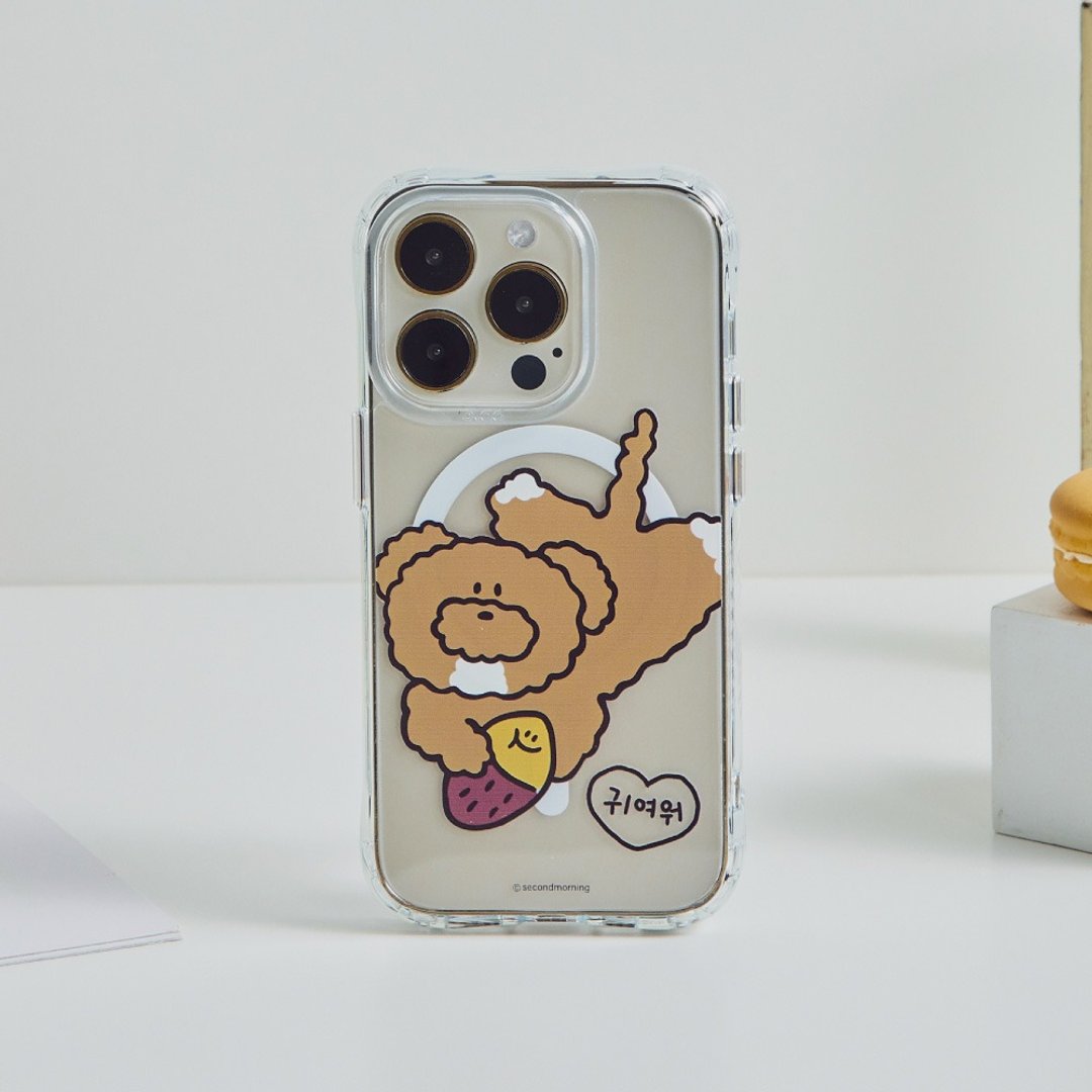 Second Morning狗狗拿地瓜抗黄防摔MagSafe iPhone手机壳 - 手机壳/手机套 - 塑料 透明
