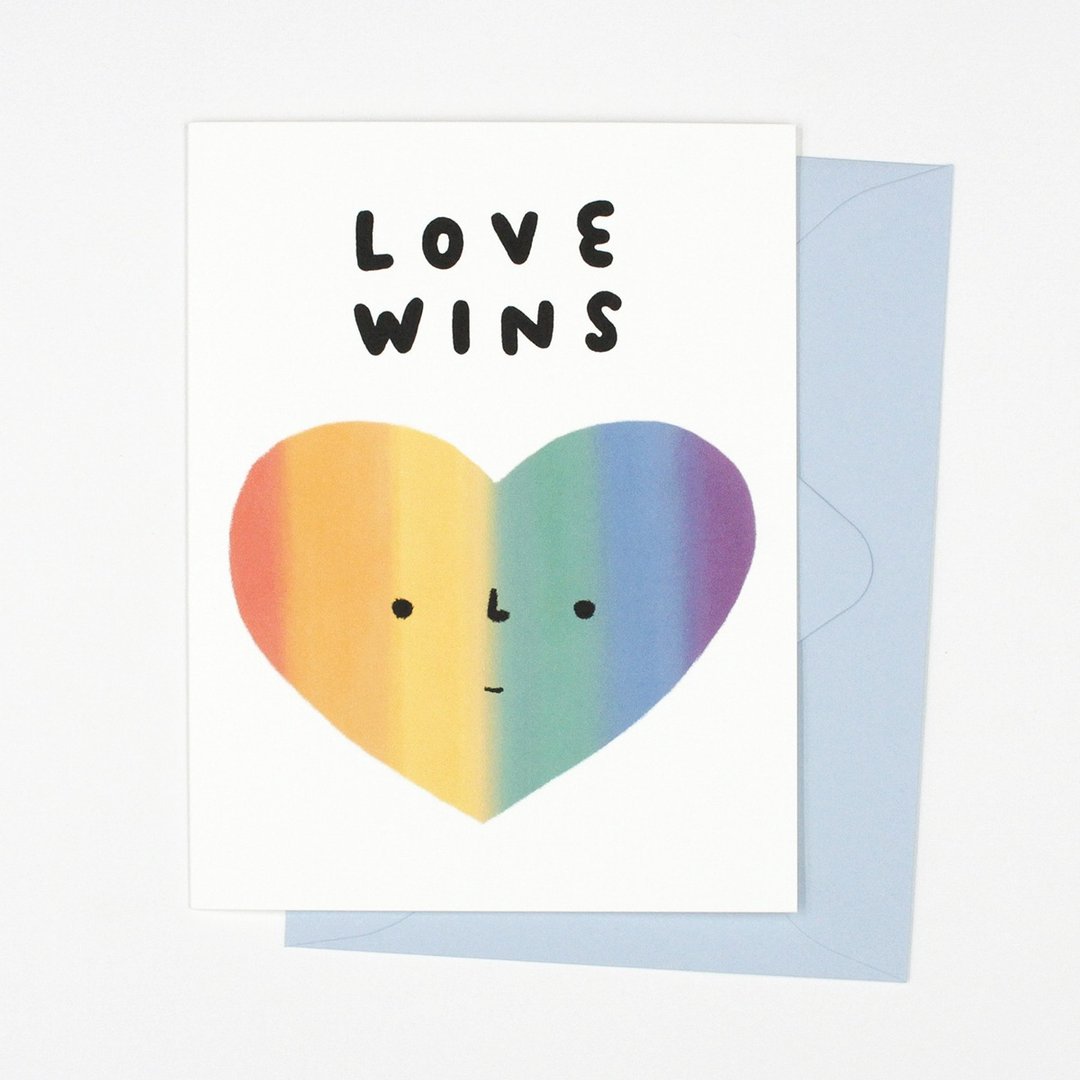 Love Wins 彩虹心意祝福卡 - 卡片/明信片 - 纸 白色