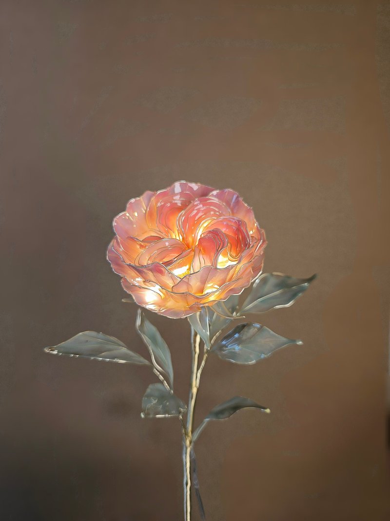 【诞生花灯】9月・英式玫瑰。小夜灯。生日礼物 - 灯具/灯饰 - 树脂 