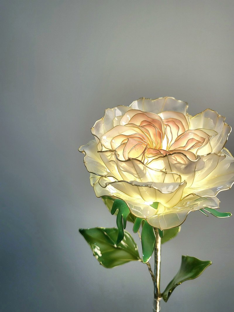 【诞生花灯】9月・英式玫瑰。小夜灯。生日礼物 - 灯具/灯饰 - 树脂 