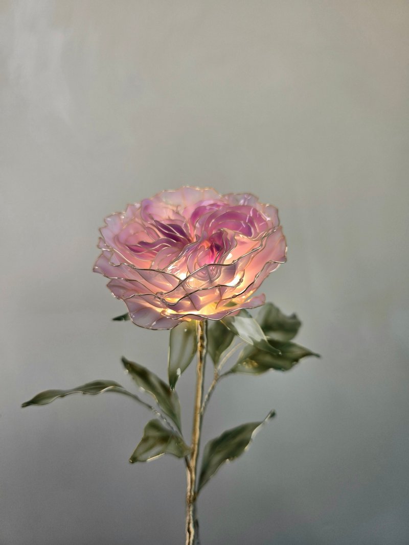 【诞生花灯】9月・英式玫瑰。小夜灯。生日礼物 - 灯具/灯饰 - 树脂 