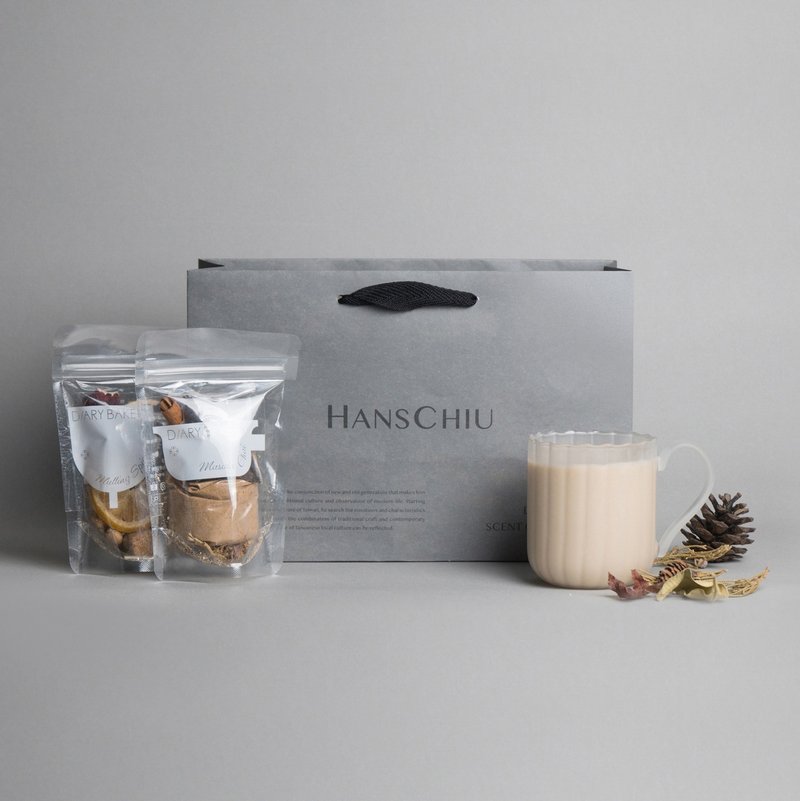 【圣诞联名】锅煮奶茶香料包&玻璃杯礼物袋 - 玻璃杯 - 玻璃 灰色