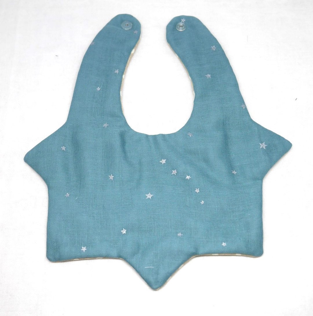 Japanese Handmade 8-layer-gauze Baby Bib - 围嘴/口水巾 - 棉 蓝色