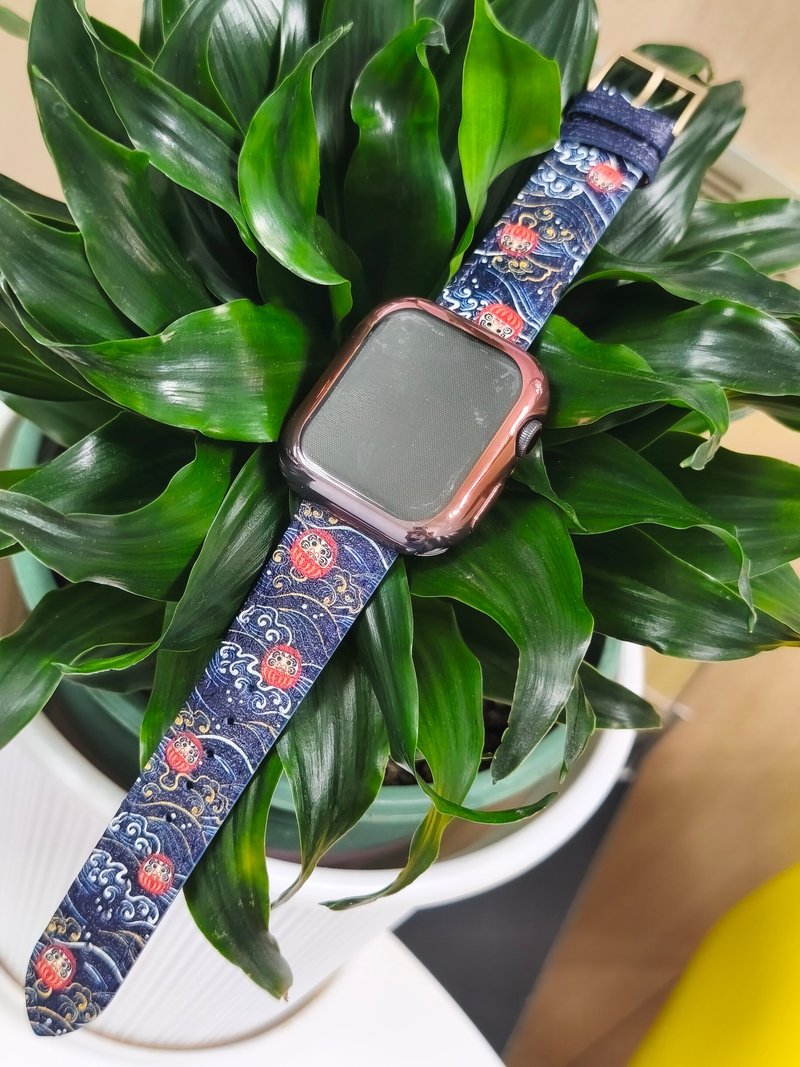 Jessenia Original Apple Watch 环保菠萝皮表带 达摩图案 - 表带 - 环保材料 蓝色