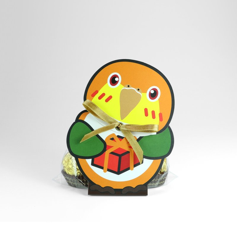 凯克鹦鹉 · 歪歪头立体礼物卡 - 卡片/明信片 - 纸 橘色