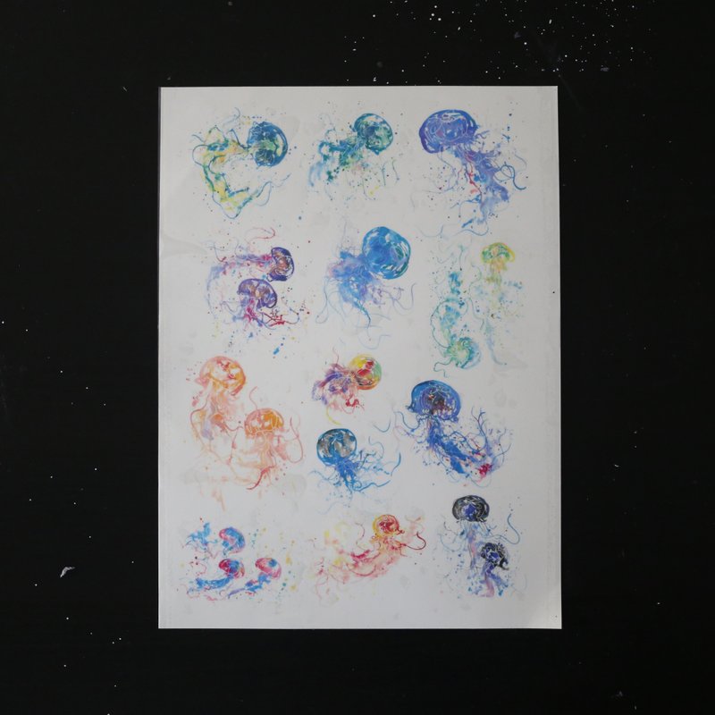 纹身贴纸 TSK-015 水母套装 - 纹身贴 - 纸 多色