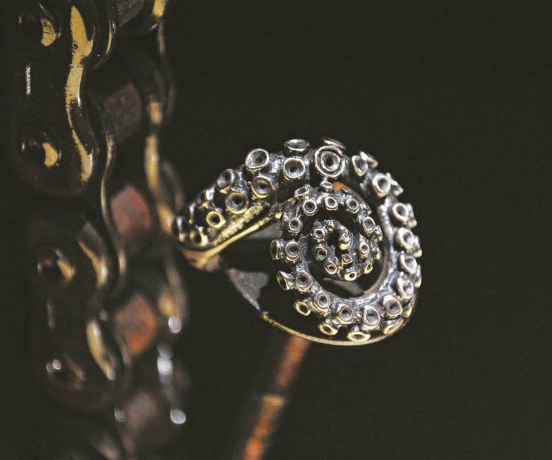 章鱼系谱 —触手 - 戒指 - 银 银色