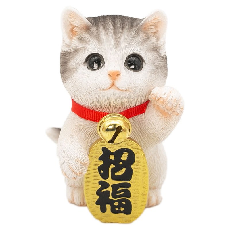 Devarie 招财猫 摆饰 祈求生意兴隆、趋吉避凶、病除、开运、招财、为家中、餐饮店、开店、生日、纪念日、圣诞节、新年带来好运的杂货 cb040w - 摆饰 - 树脂 红色
