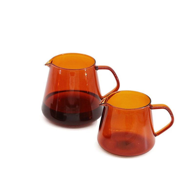 琥珀色玻璃壶 300ml/600ml/锥形/复古色调/茶壶 - 咖啡杯/马克杯 - 玻璃 咖啡色