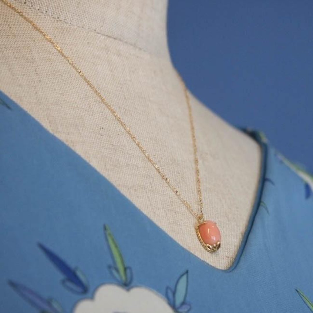 tiara K18 necklace (coral) [FN195] - 项链 - 其他金属 金色