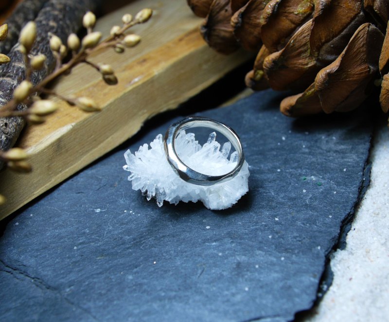 sliver 925 / 纯银 / 几何型细版 / 戒指 / 尾戒 / 定制 - 对戒 - 纯银 银色