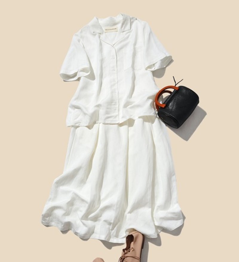 精选两件组 棉麻开襟衬衫 内衬长裙 220511-1 210807-1 - 女装衬衫 - 棉．麻 