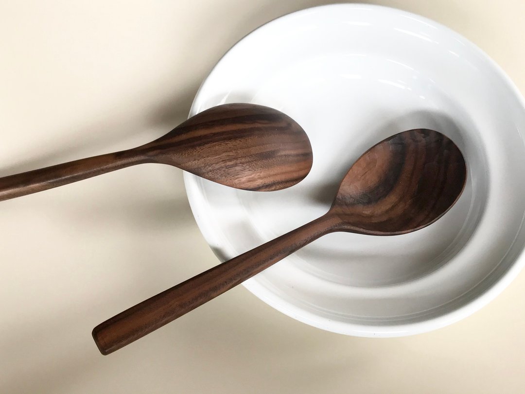 Black walnut tree ladle tamako - 餐刀/叉/匙组合 - 木头 咖啡色