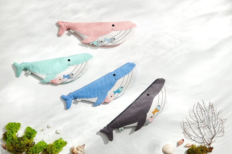 Fun Whales 好心情随身袋 - 铅笔盒/笔袋 - 棉．麻 多色