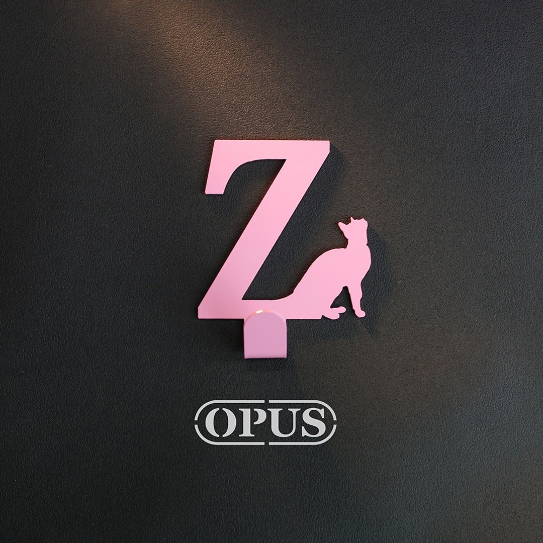 【OPUS东齐金工】当猫咪遇上字母Z - 挂勾(粉红)/壁饰挂勾 - 墙贴/壁贴 - 其他金属 粉红色